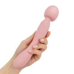 Good Vibes Only - Double-Sided Wand Vibrator - Soft Silicone - Pink