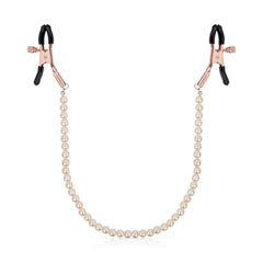 Rosy Gold - Pearls Nipple Clamps - Adjustable Design