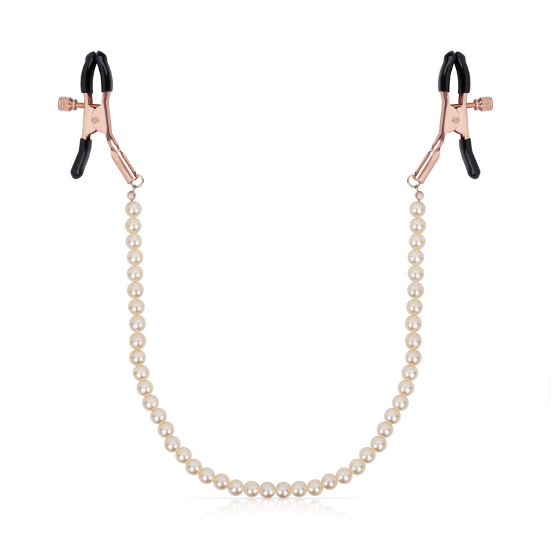 Rosy Gold - Pearls Nipple Clamps - Adjustable Design