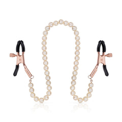 Rosy Gold - Pearls Nipple Clamps - Adjustable Design
