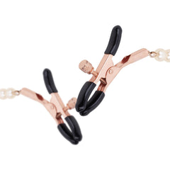 Rosy Gold - Pearls Nipple Clamps - Adjustable Design