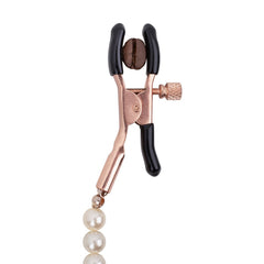 Rosy Gold - Pearls Nipple Clamps - Adjustable Design