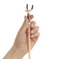 Rosy Gold - Pearls Nipple Clamps - Adjustable Design