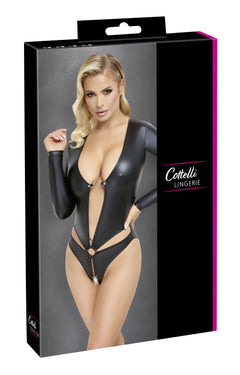 Cottelli LINGERIE – Crotchless Long Sleeve Body – Black