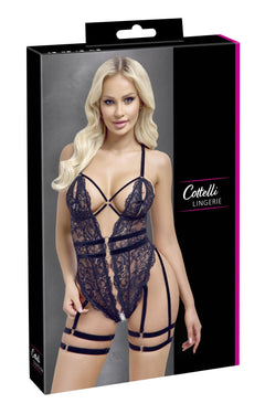 Cottelli LINGERIE – Crotchless String Body – Black
