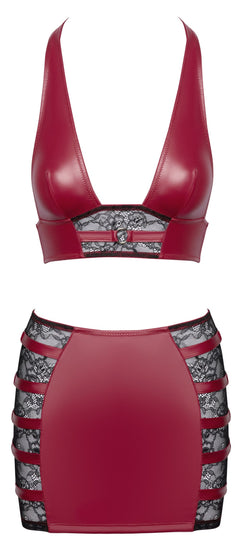 Cottelli PARTY – Crop Top & Mini Skirt Set – Red
