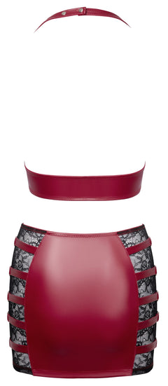 Cottelli PARTY – Crop Top & Mini Skirt Set – Red
