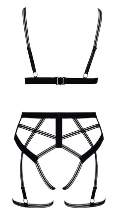Cottelli LINGERIE – Ouvert Set Bra & Thong – Black
