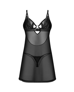 Obsessive – Chemise & Thong – Black