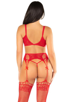 Leg Avenue – 3-Piece Lingerie Set – Red