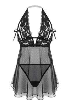 Christine - Open Cup Babydoll Nataly - Black