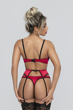 Christine - 3-pcs Open Bra Crotchless Slip Set Gush