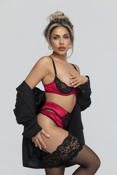 Christine - 3-pcs Open Bra Crotchless Slip Set Gush